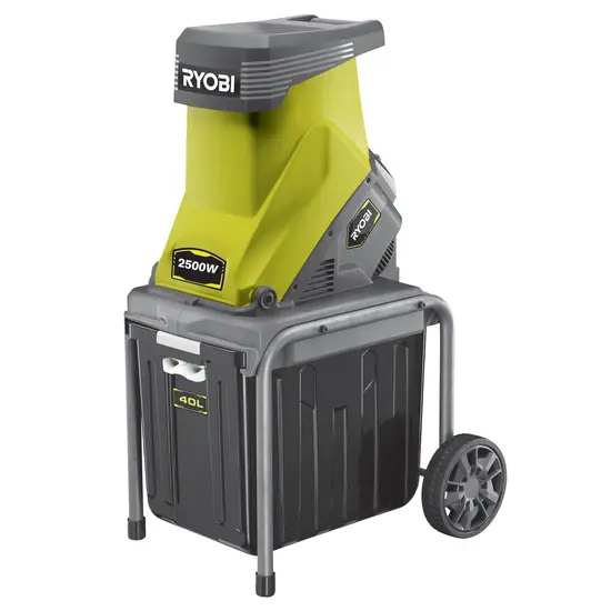 Professioneller Hochleistungs- Ryobi RSH2545B - Elektrischer Häcksler - 40 Liter Fangbkorb - Schnittdurchmesser 45 mm - 2...