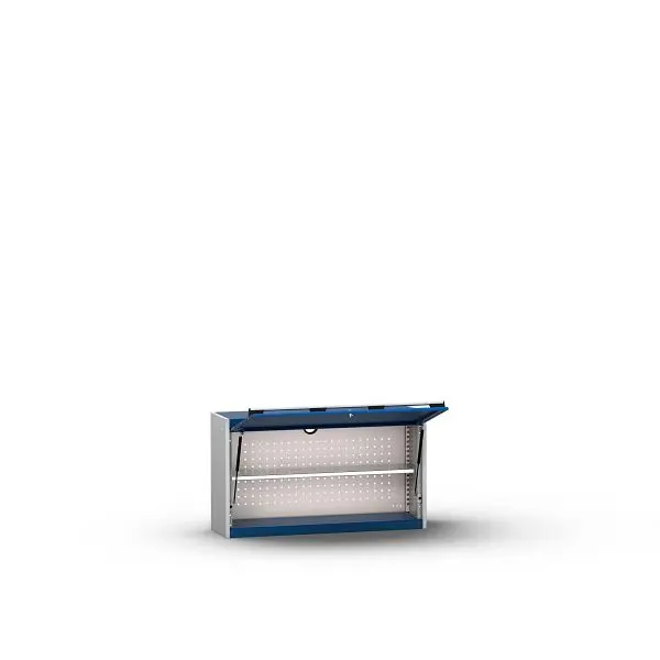 bott cubio Hängeschrank mit Liftklappe 1 Fachboden / Rückwand mit perfo Lochung BxTxH: 1050 x 325 x 600 mm RAL 3004 4003...