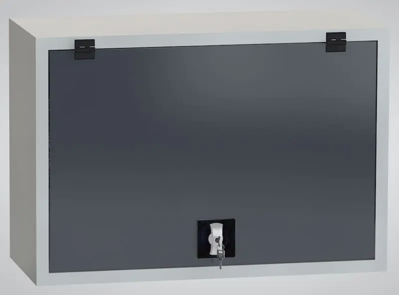 KLW Hängeschrank - 400 x 725 x 350 mm H x B x T Mit abschliessbarer Klapptüre und 1 Fachboden verzinkt SFN-GI0400KO-0001XRH