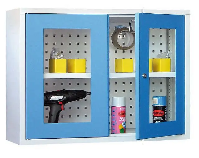Pavoy Hängeschrank 600/300/800 Zylinderschloss Sichtfenster Lochfeldrückwand 22337-080-191-910