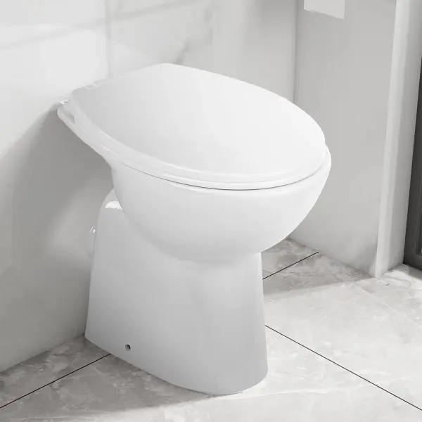 vidaXL Hohe Spülrandlose Toilette Soft-Close 7 cm Höher Keramik Weiß 145779