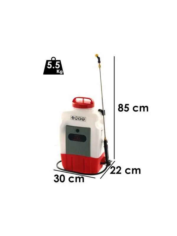 Batteriebetriebene Rückenspritze für Unkrautvernichtung S16-E Wortex - 4 bar mit Akku 12V/8A kompatibel mit allen Stand...