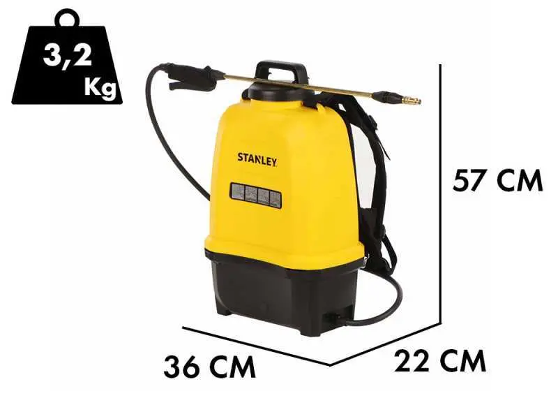 Professionelle Garten Stanley SXSPBS16E - Akku-Rückensprühgerät - 16 Liter - 14.4V/2Ah