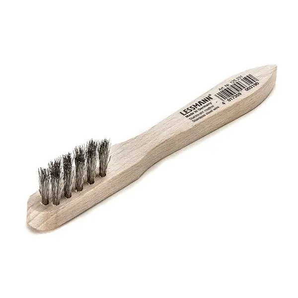 Lessmann Zündkerzenbürste 150 x 15 mm 3 reihig Stahldraht rostfrei gewellt 015 mm 15 mm hoch VE: 12 Stück 125231