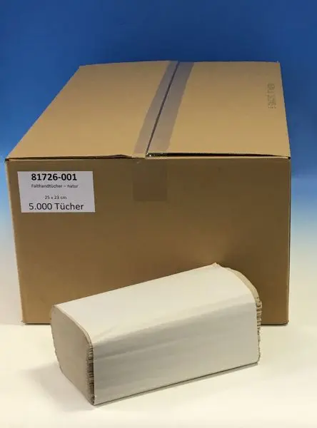 Krepp Fantikhandtuch R 1-lagig grau 25x23cm V-Falz VE: 20x250 Stück 3001050