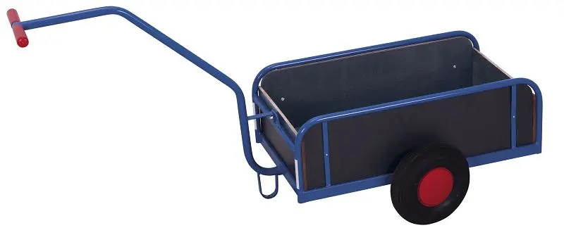 VARIOfit Handwagen mit Bordwand Ladefläche: 765 x 435 mm RAL 5010 enzianblau Radsatz: Luftbereifung zu-1280