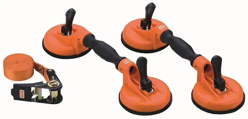 Bahco Doppel-Saugnapf bis 150 kg + Gurt-Satz 5 m x 25 mm BBS150