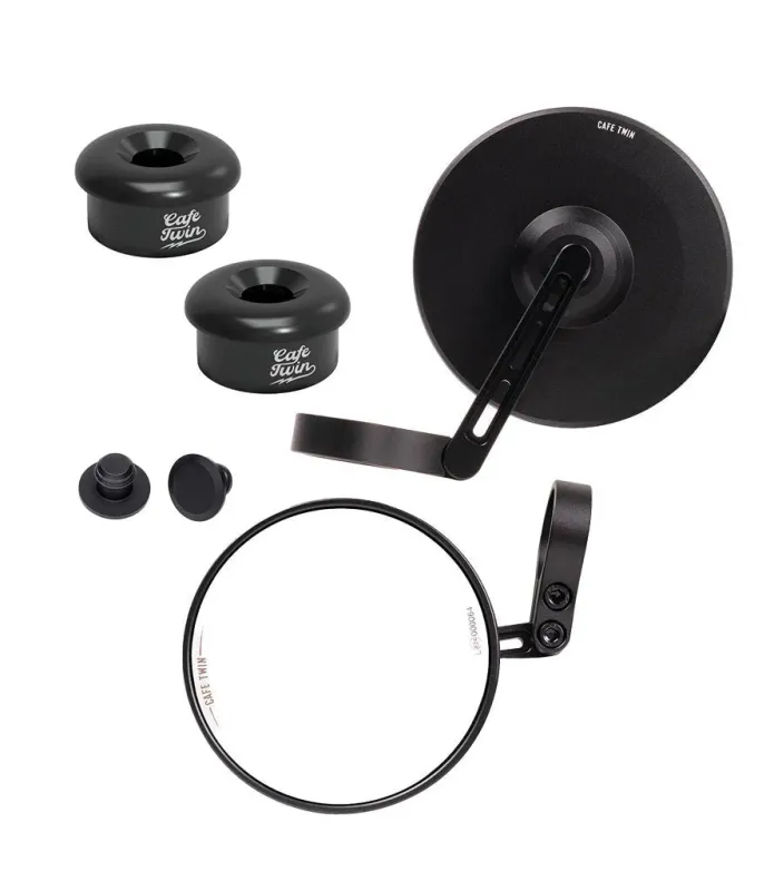 Kit Rückspiegel Bar End Elegant mit Adaptern für Guerrilla 450 und Himalayan 450 mit strukturierter Oberfläche