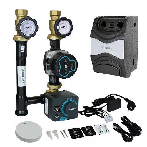 Environ ProfiMix Heizkreispumpengruppe mit Drei-Wege-Mischer Clima 20+ Plus Witterungsgeführter Stellmotor EN001T250ECL20...