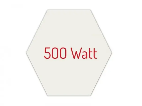 Knebel PowerSun Hexagon aus Alukleinformatum sauberweiß glatt (RAL 9016) rahmenlos 86 x 86 x 16 cm 500 W 12-1004-OL-05