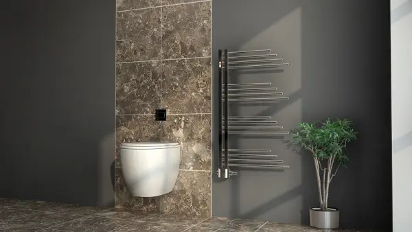 MERT Gestaltung Heizkörper BELLUNA chrom 500 x 1000 mm mit Mittelanschluss 5-BELLUNA-50x100-C-M