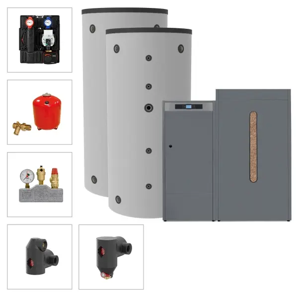 Solarbayer Pelletkesselset PLT-AC 35-1A Variante (2x SLS-800) 310804000