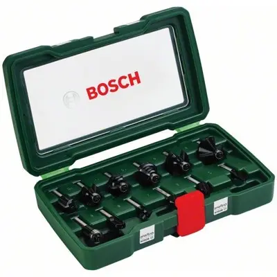Bosch - Hartmetall-Fräser-Set xPromo, 12-teilig, Schaft-ø8mm mit Wasserstandsanzeige