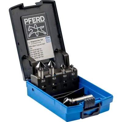 Premium Garten PFERD - HSS-Kegelsenker-Sets 5-tlg. DIN 335 C 90° mit HICOAT-Beschichtung HC-FEP