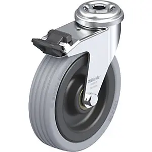 Apparate-Lenkrolle LRA-VPA, Plattenmaß 43 mm, mit Feststeller, Rad-Ø 100 mm, Tragkraft 70 kg.