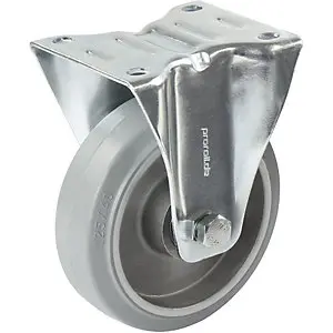 Elastik-Vollgummi-Reifen, grau, Rad-Ø x Breite 125 x 40 mm, Bockrolle.