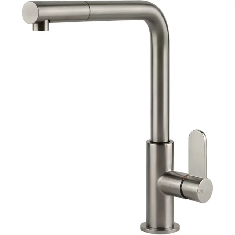 GESSI: Hochdruck- Einhebelmischbatterie STALIA, aus Edelstahl massiv, 17884 21,8 cm