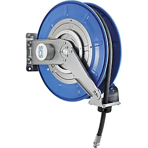 Schlauchaufroller für Luft, Wasser, Öl, bis 50 bar, Schlauch-Nennweite DN 12, Außenanschluss G 1/2'', Schlauchlänge 15 m.
