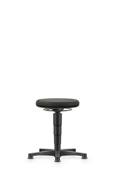 bimos Allround Hocker mit Gleiter Stoff schwarz Sitzhöhe 450-650 mm Farbring grau 9460-6801-3278