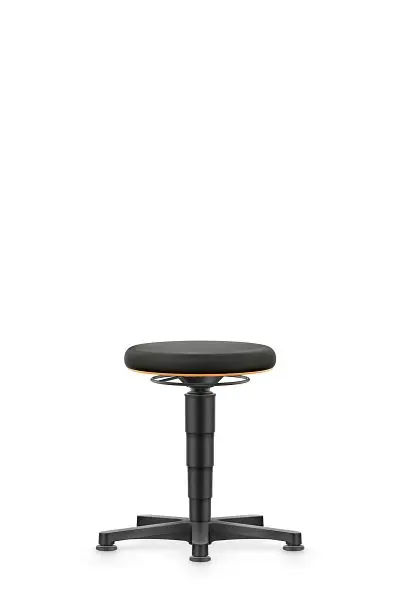 bimos Allround Hocker mit Gleiter Stoff schwarz Sitzhöhe 450-650 mm Farbring orange 9460-6801-3279