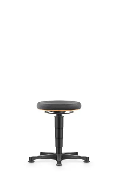 bimos Allround Hocker mit Gleiter Supertec schwarz Sitzhöhe 450-650 mm Farbring orange 9460-SP01-3279