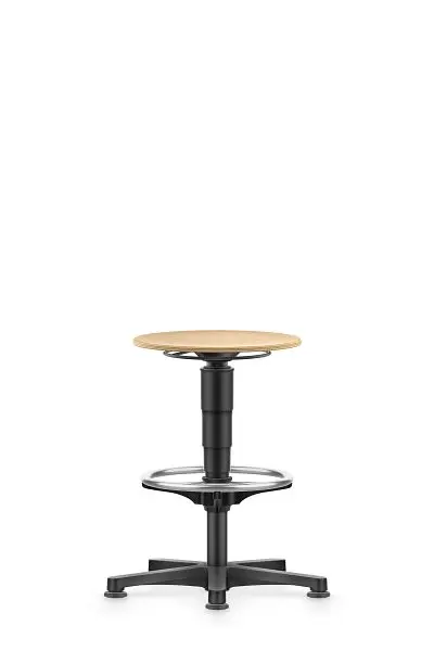 bimos Allround Hocker mit Gleiter und Fußring Holz Sitzhöhe 560-830 mm 9461-3000