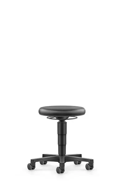 bimos Allround Hocker mit Rollen Kunstleder schwarz Sitzhöhe 450-650 mm Farbring grau 9463-MG01-3278