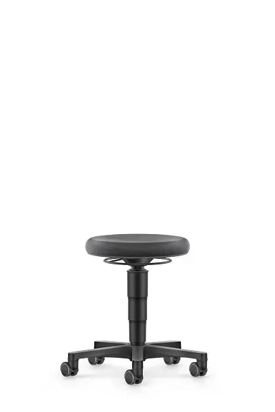 bimos Allround Hocker mit Rollen Supertec schwarz Sitzhöhe 450-650 mm Farbring grau 9463-SP01-3278
