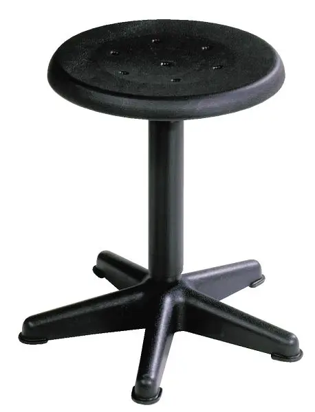 Lotz Arbeitshocker Sitz Kunststoff schwarz ø 350mm Stahl-Drehspindel Kunststoff-Fußkreuz schwarz Sitzhöhe 410-600 mm Gl...