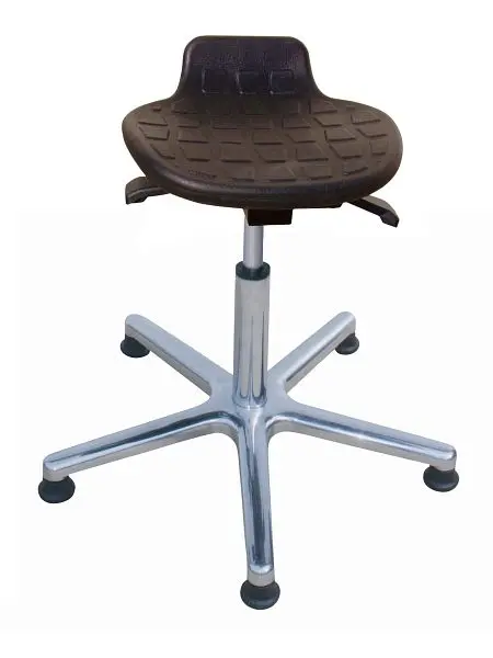 Lotz ESD-Hocker gemäß DIN EN 61340-5-1 PU Sitzhöhenverstellung: 505 – 765 mm Alukleinformatum-Fußkreuz Ø 610 mm Bo...