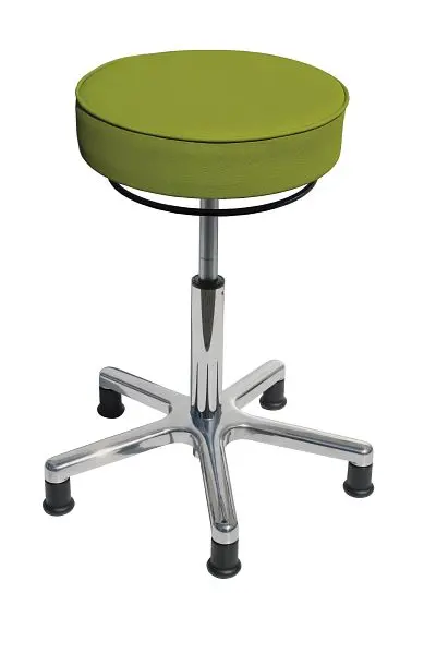 Lotz Hocker Sitz: Kunstleder limone Ø 360 mm Sitzstärke 90 mm Sitzhöhenverstellung: 540 - 720 mm Alukleinformatum 3861...
