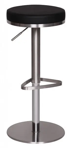 Wohnling Barhocker Schwarz Edelstahl höhenverstellbare Sitzhöhe 57 - 82 cm WL1.293