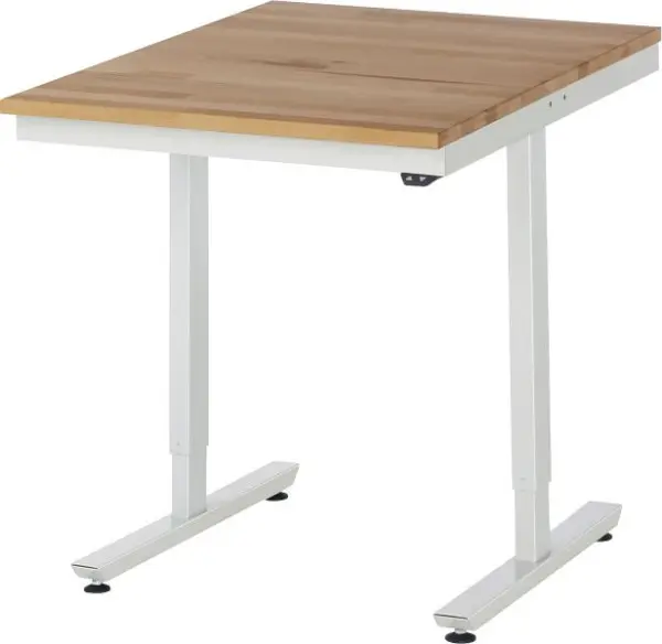 RAU Arbeitstisch Serie adlatus 150 (elektrisch höhenverstellbar) Buche-Massiv-Arbeitsplatte 750x720-1120x1000 mm 08-AT-07...