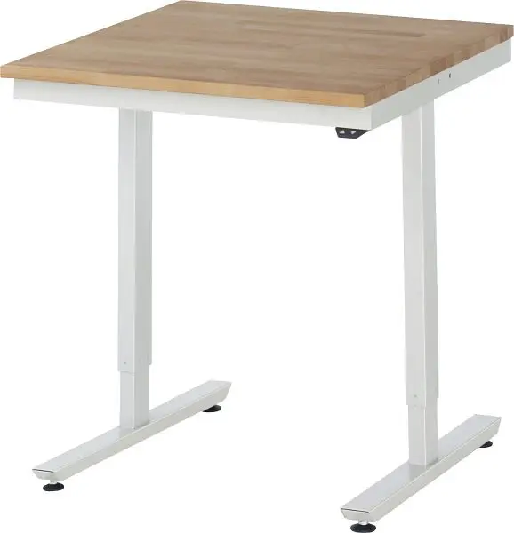 RAU Arbeitstisch Serie adlatus 150 (elektrisch höhenverstellbar) Buche-Massiv-Arbeitsplatte 750x720-1120x800 mm 08-AT-075...