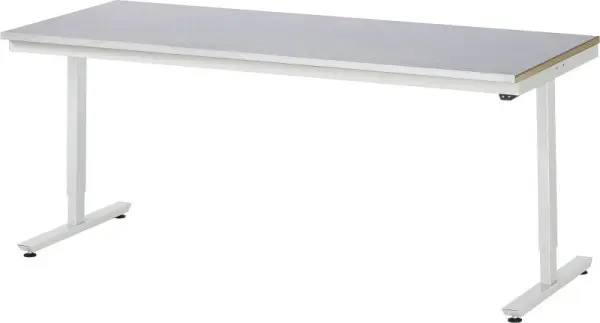 RAU Arbeitstisch Serie adlatus 150 (elektrisch höhenverstellbar) Arbeitsplatte mit Stahlblechbelag 2000x720-1120x800 mm 0...