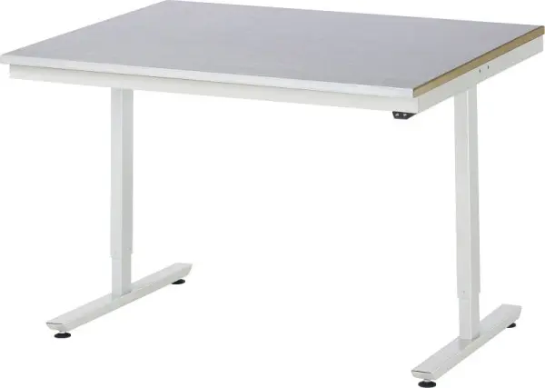 RAU Arbeitstisch Serie adlatus 150 (elektrisch höhenverstellbar) Arbeitsplatte mit Stahlblechbelag 1250x720-1120x1000 mm ...