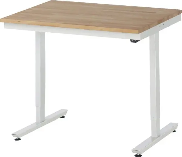 RAU Arbeitstisch Serie adlatus 150 (elektrisch höhenverstellbar) Buche-Massiv-Arbeitsplatte 1000x720-1120x800 mm 08-AT-10...
