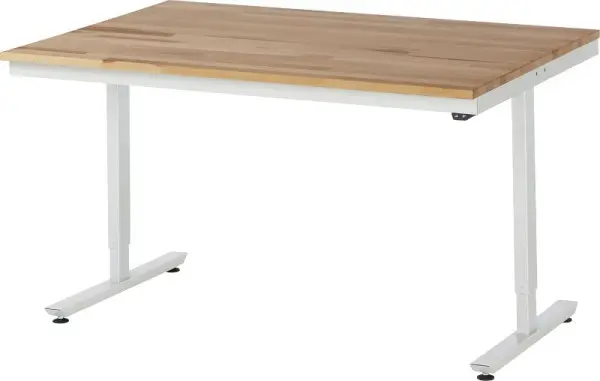 RAU Arbeitstisch Serie adlatus 150 (elektrisch höhenverstellbar) Buche-Massiv-Arbeitsplatte 1500x720-1120x1000 mm 08-AT-1...