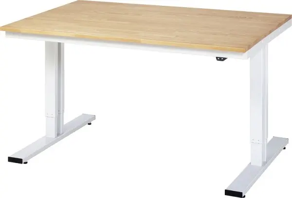 RAU Werktisch Serie adlatus 300 (elektrisch höhenverstellbar) Buche-Massiv-Platte 1500x720-1120x1000 mm 08-WT-150-100-B