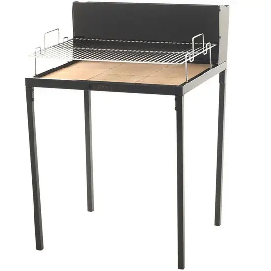 Famur BK7 Light - Holz- und Holzkohlebrikett- Grill 2 1 - Grillrost aus Chromstahl 70x48 cm