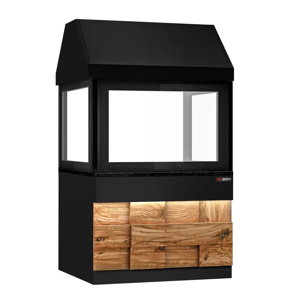 Neutralelement für Holzkohlegrills TORONTO - 1100mm - schwarze Granit-Arbeitsplatte mit 4 Brennern