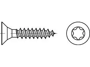 ART 89098 Spanplattenschrauben Seko Stahl 35 x 12 -T15 galvanisch verzinkt VE=S (1000 Stück)