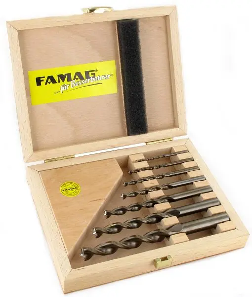 Famag Holzspiralbohrer HSS-G 10-teilig im Holzkasten Ø 3 4 5 6 8 10 12 13 14 16 mm 1594.510.00