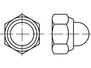 Hutmuttern DIN 986 6 M 12 SW 19 galvanisch verzinkt VE=K (50 Stück)