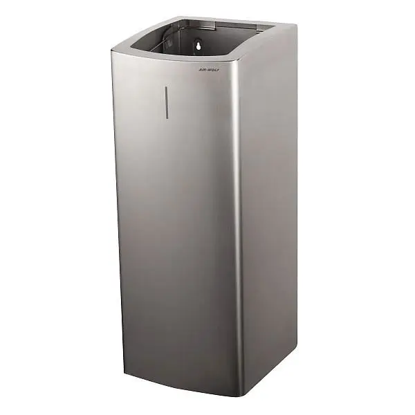 Air Wolf Abfallbehälter mit 80 Liter Volumen Serie Alpha H x B x T: 780 x 310 x 328 mm Edelstahl gebürstet 60-157