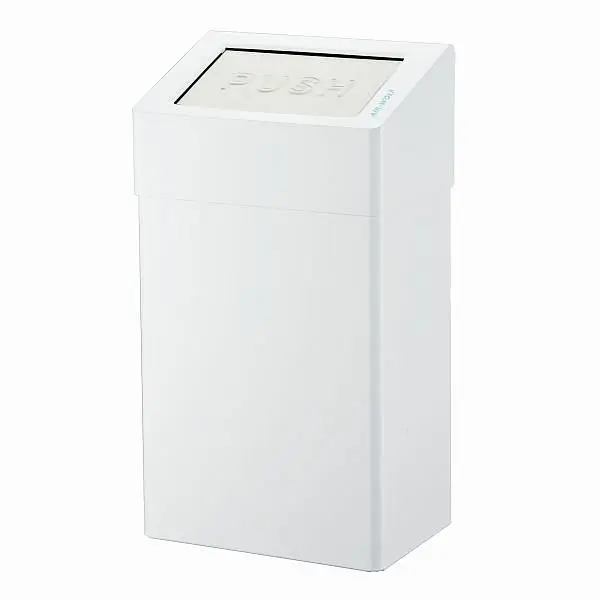 Air Wolf Abfallbehälter mit 18 Liter Volumen Serie Omega H x B x T: 507 x 278 x 183 mm Edelstahl weiß 29-440