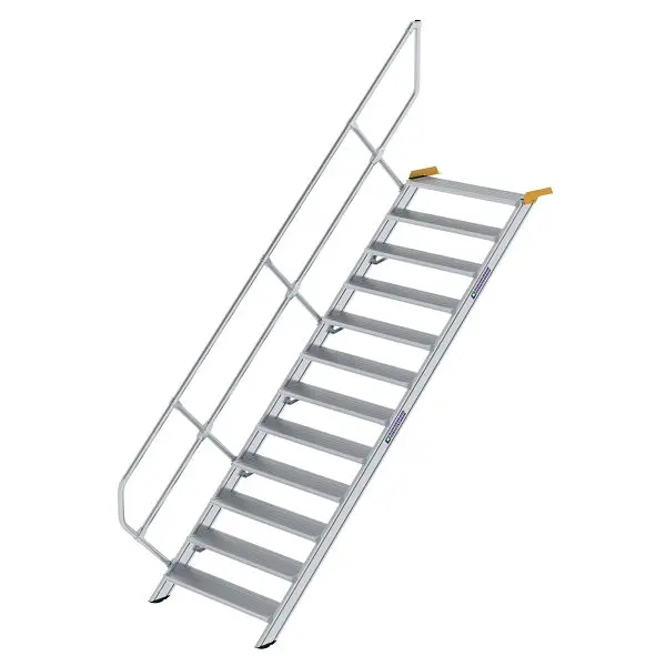 Munk Günzburger Steigtechnik Treppe 45° Stufenbreite 1000 mm 12 Stufen Alukleinformatum geriffelt 600352