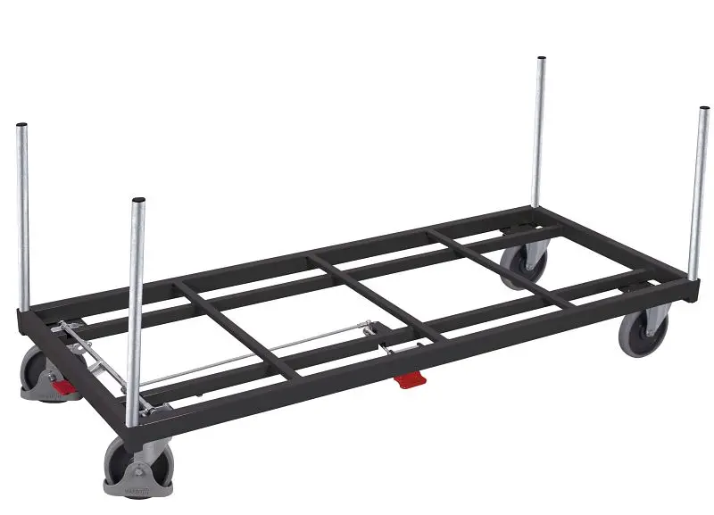 VARIOfit Rungenwagen Ladefläche: 2.080 x 805 mm RAL 7016 anthrazitgrau Radsatz: Bereifung aus Gummi sw-2010/AG