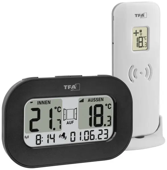 TFA Dostmann Funk-Thermometer COOL@HOME Funk-Thermometer präzise Schwarz