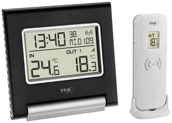 TFA Dostmann SPOT Funk-Thermometer mit Display Schwarz
